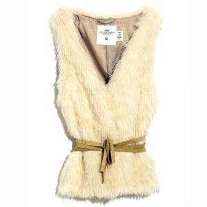 H&M Faux Fur Coat with Beige Lining size medium